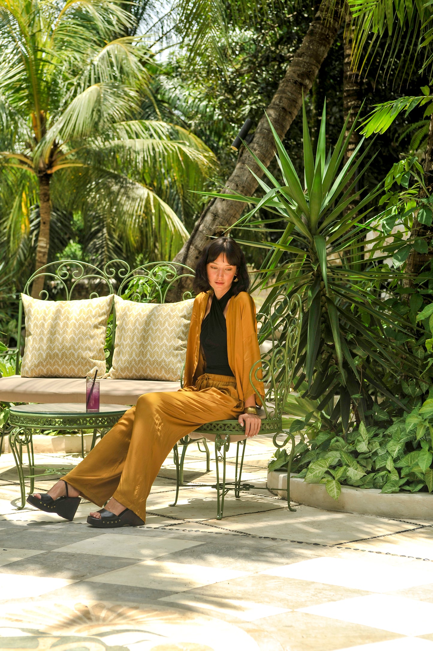 Galea Pants - Tan Satin