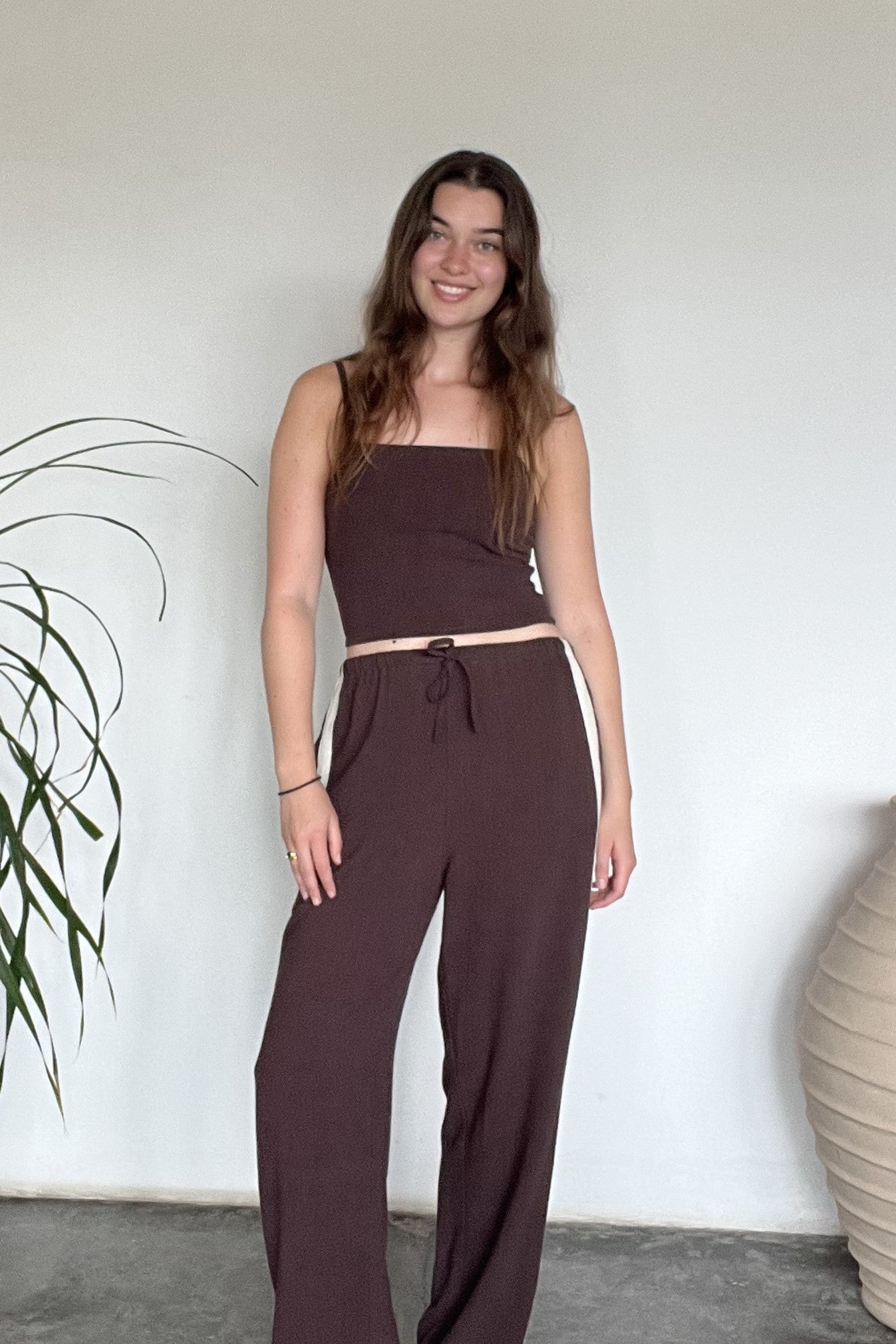 Marcy Top - Natural and Espresso