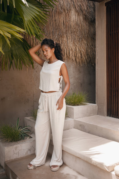 Zinnia Tie Top - Natural