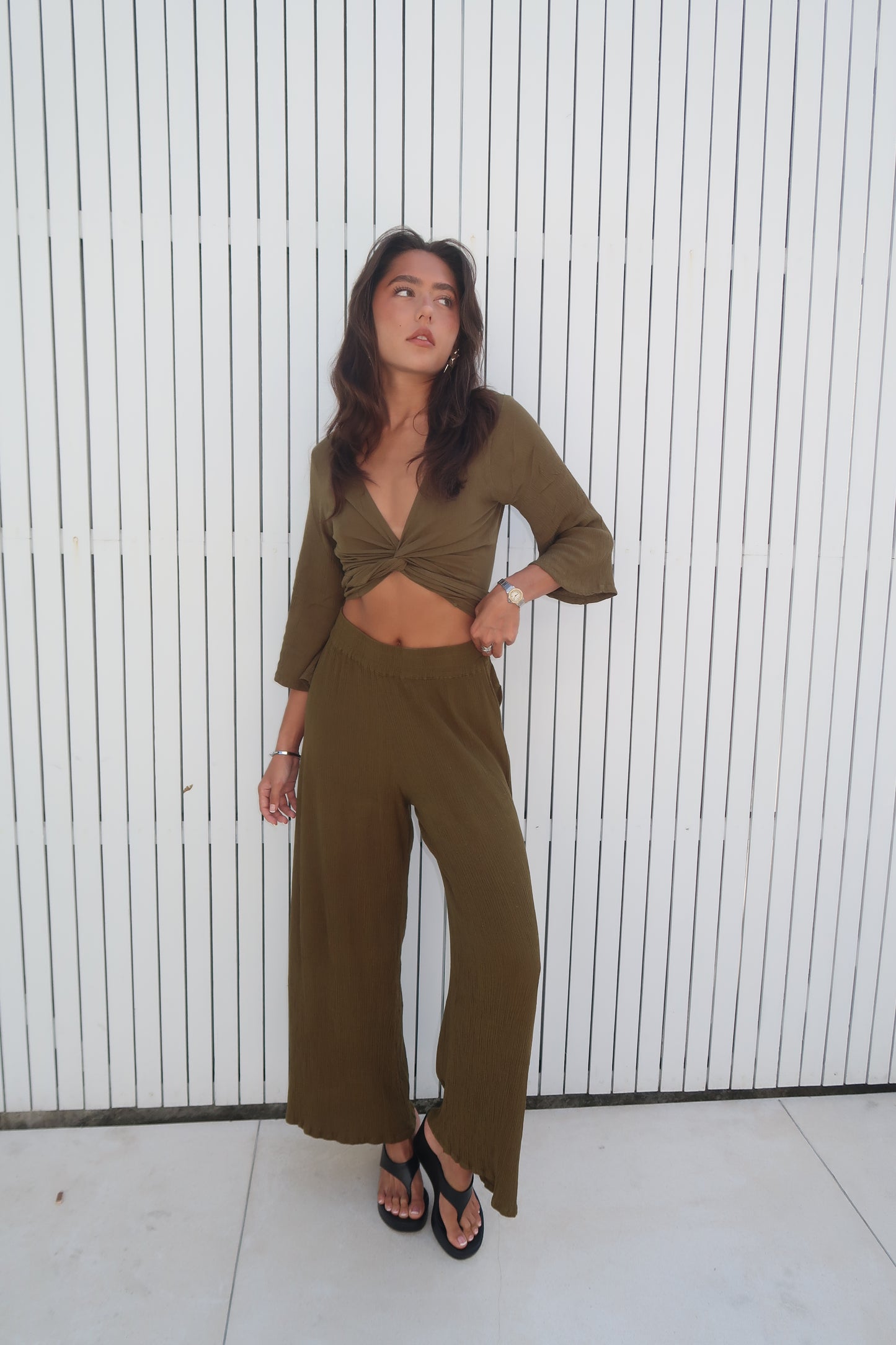 Elsa Pants - Olive green