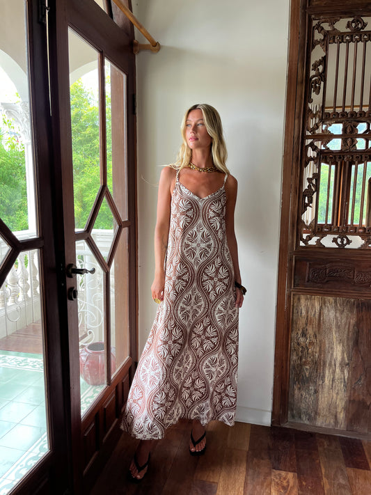 Birdie Dress - palm tile