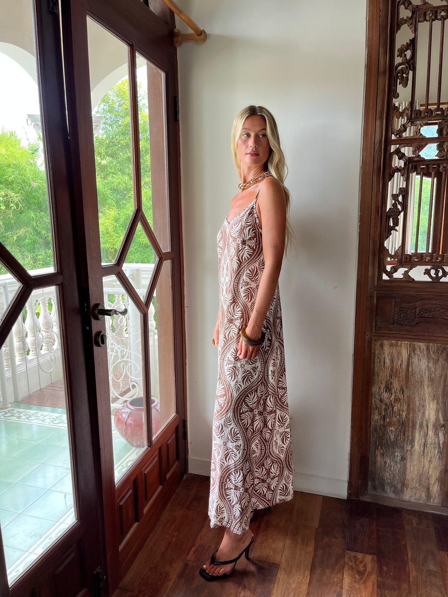 Birdie Dress - palm tile