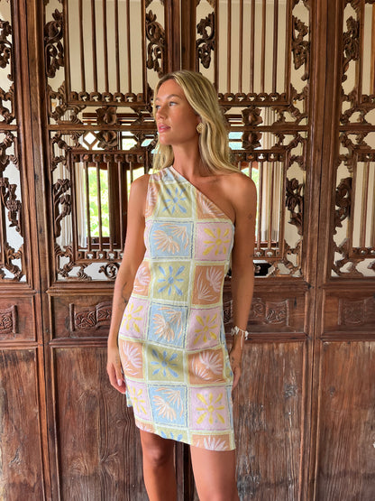 Weya Mini Dress - Botanical Tile