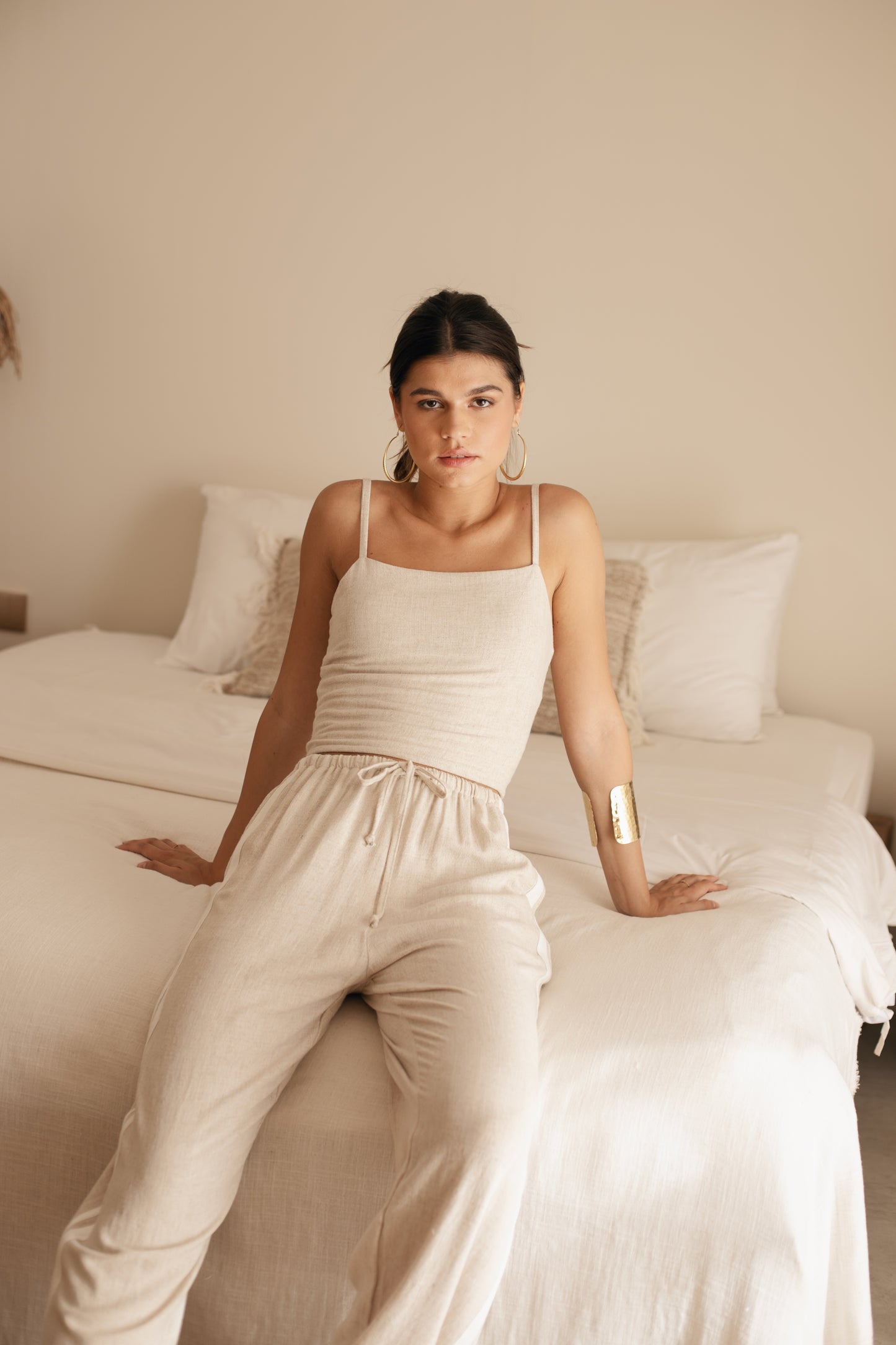 Marcy Top - Natural and Espresso