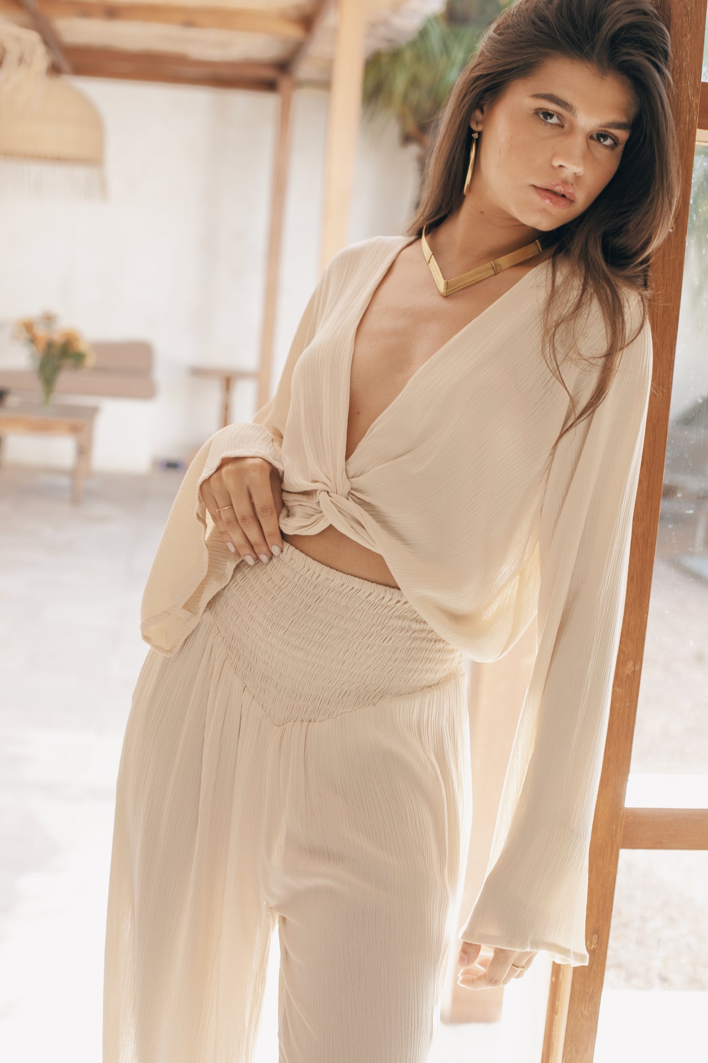 Kirsi Flare Top - Oatmilk