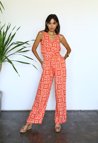 Daria Top - Orange/White