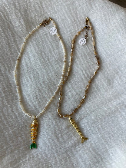 Fish Pendant Beaded Necklace