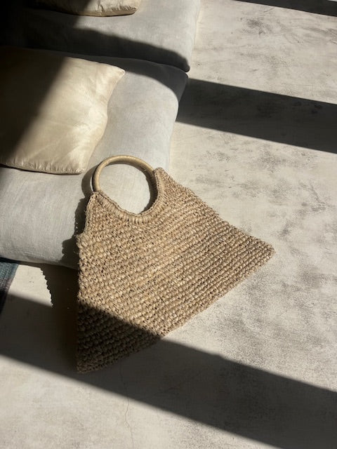 Pyramid Raffia Hand Bag