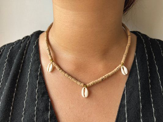 Cowrie Shell Beaded Necklace