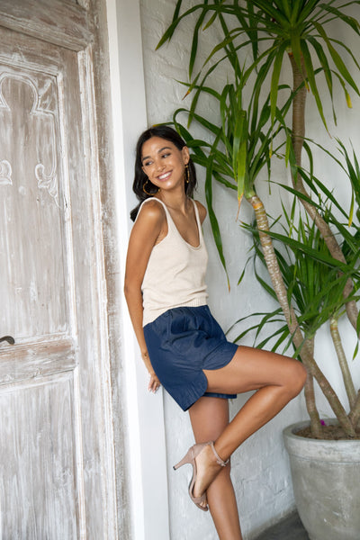 Cheya Knit Cami Top - Beige