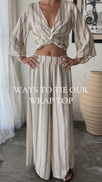 Wrap Top - Multi Stripe