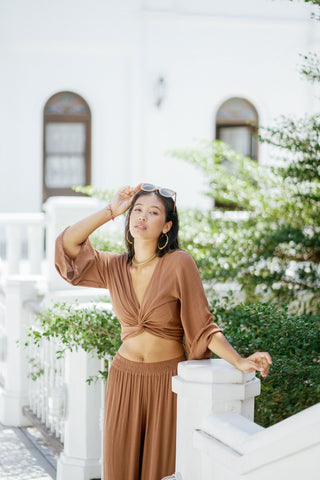 Wrap Top Crinkle - Cinnamon