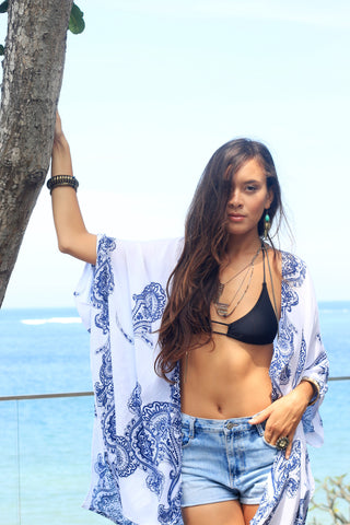 Audrey Kimono - Ocean Paisley