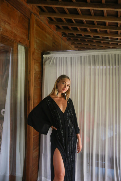 Capri sequin kaftan - Black