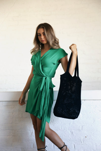 Chiara Wrap Dress - Emerald
