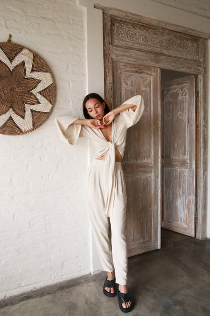 Krystle Pants - Linen Rayon Crepe